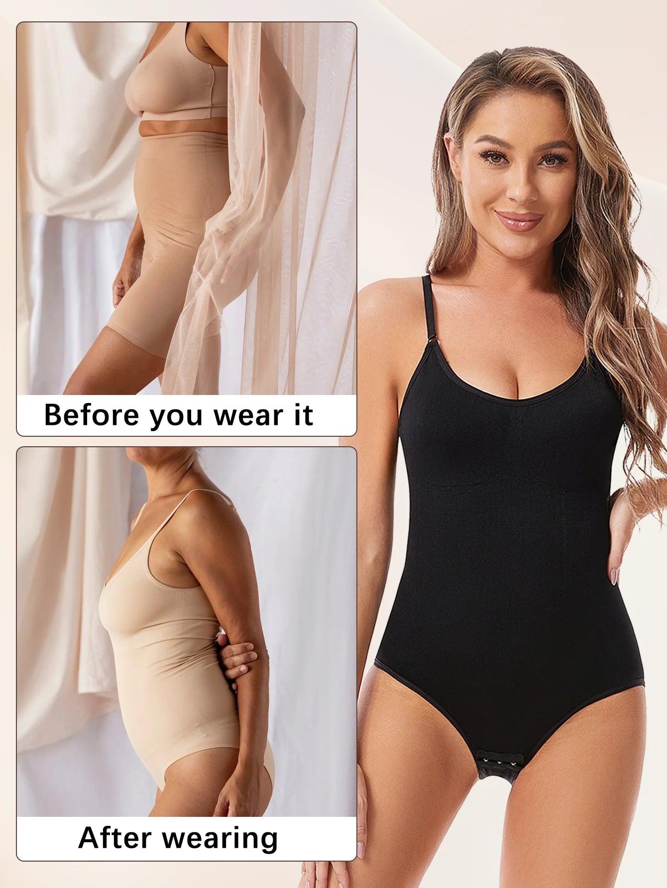 Women’s Seamless Shapewear Bodysuit – Slimming & Butt Lifter
